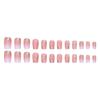 24 Pieces Pink white gradual change gold glitter simple decoration short temperament white nail art autumn and winter temperament white wear nail