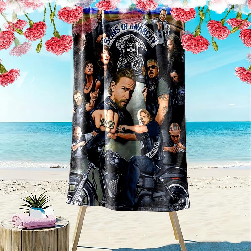 Sons Anarchy: Brotherhood Rebellion beach towel Beach towel for vacation photos beach Outdoor pool towel Absorbent bath towel seaside