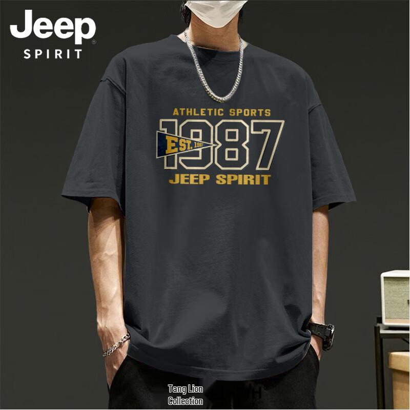 JEEP SPIRIT Men s Cotton Printed Short Sleeve T-Shirt L