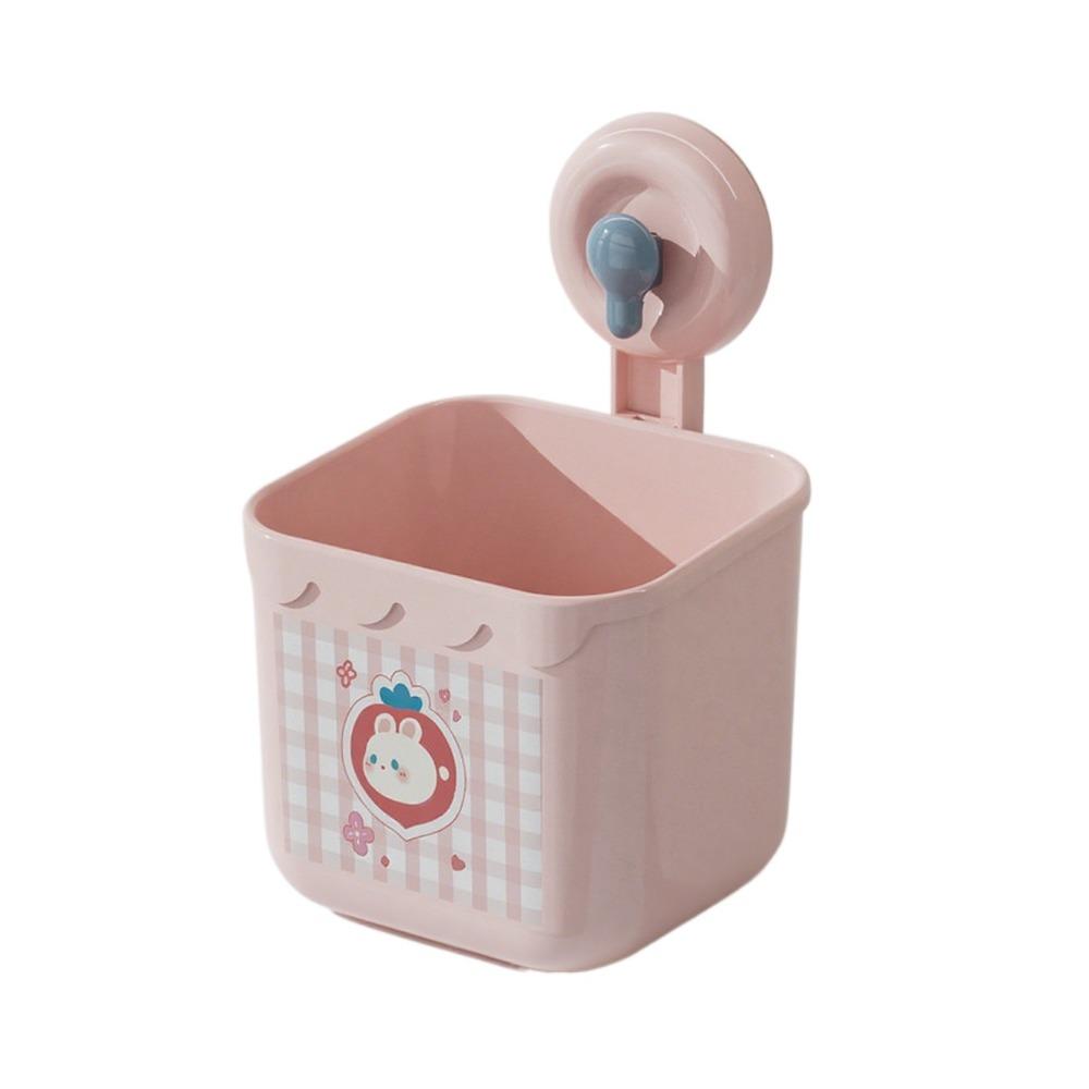 

Suction Cup Tableware Organizer Punch-free Storage Basket Toothbrush Holder For Bathroom Kitchen