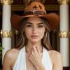 Western Cowboy Hat Wool Jazz Top Hat Ethnic Style Versatile Bullhead Hat Strap