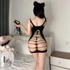 Sexy Underwear, Sexy Underwear, Large Size Tube Top, Short Skirt, Suspender-type One-piece Net Coat, Hollow Perspective, Hip-wrapped Woman