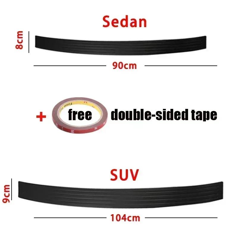 Rear Bumper Guard Protector for Car Universal Black Rubber Scratch-Resistant Non-Slip Trunk Door Protector for Most Cars