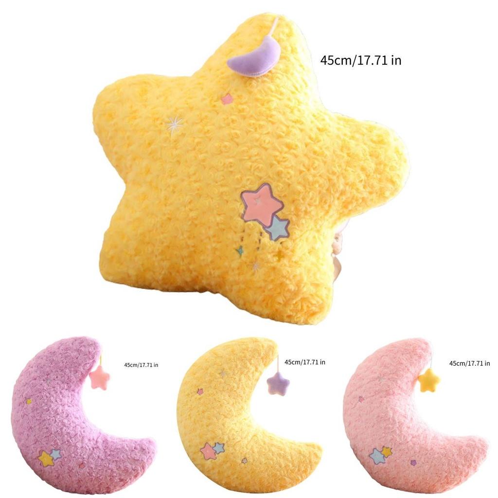 Cute Star And Moon Plush Pillow For Kids Soft And Fluffy Stuffed Toy For Home Decor And Birthday Gifts From Diman