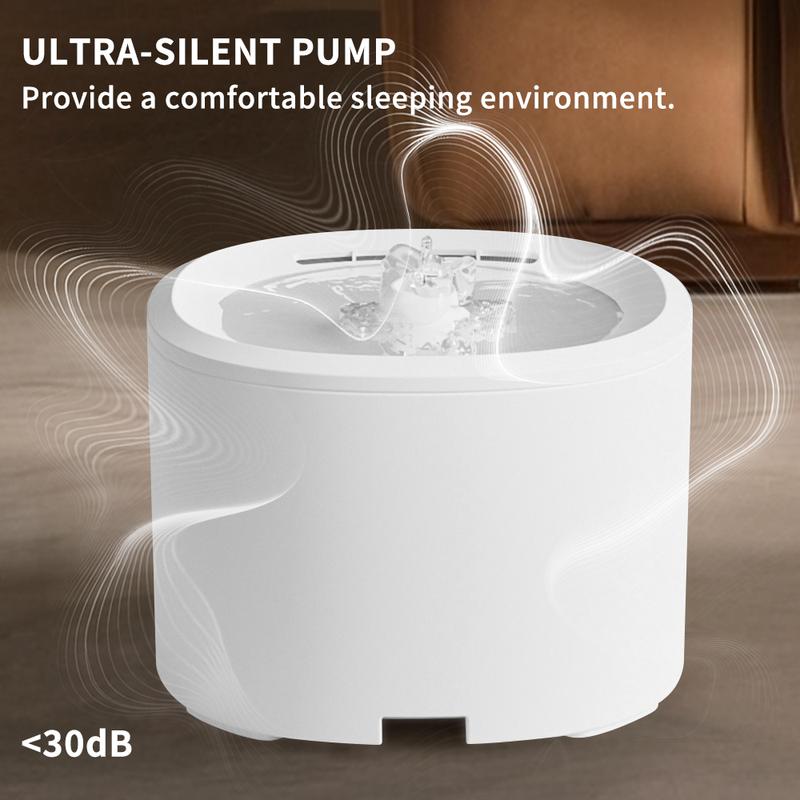 Cat Water Bowls Fountain - USB Powered Quiet Automatic Bowl | Cat Drinking Fountain Water Dispenser - for Kitten Puppy Dog Indoor Home Apartment