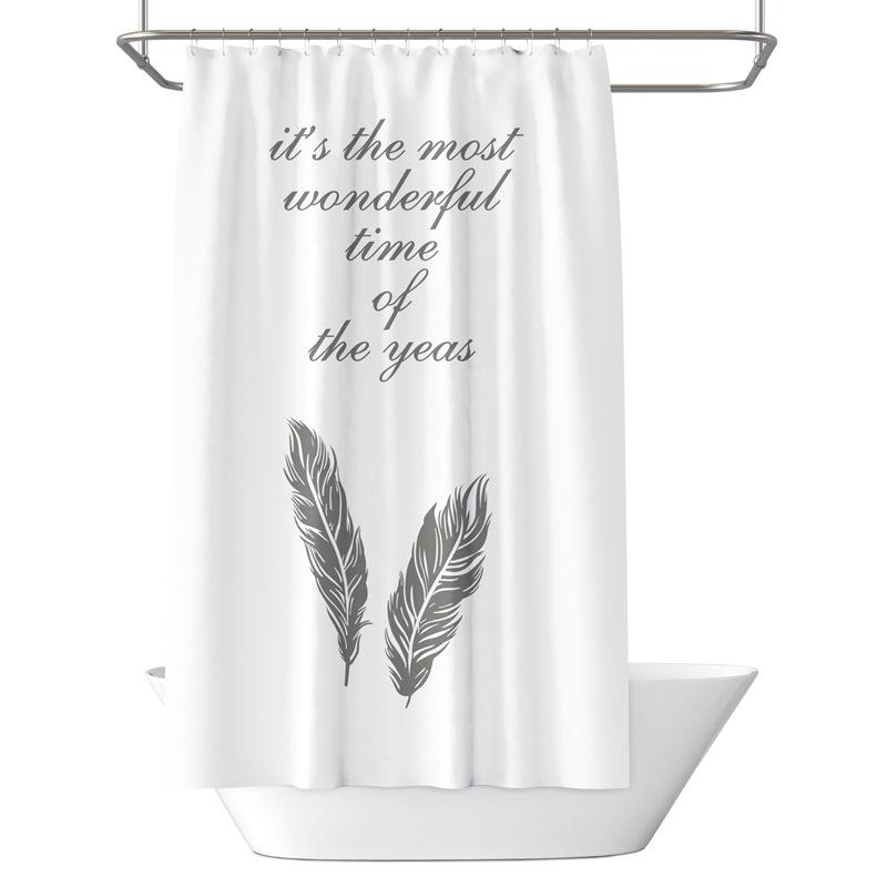 Bathroom Thickened Waterproof Curtain Mildew Proof Shower Curtain Shower Partition Curtain Shower Curtain Bathroom Curtain Free Perforation