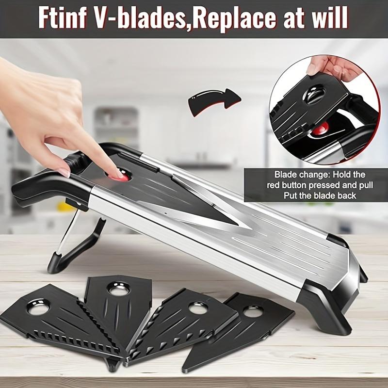 1pc, Kitchen Slicer, Stainless Steel Vegetable Slicer,Adjustable Thickness Food Mandoline Slicer for Potato Vegetable Onion,Multifunctional Vegetable