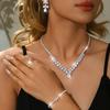 Beautiful Wedding Dress Accessories Dinner Jewelry Exquisite Bridal Water Diamond Jewelry Necklace Earrings Bracelet Set Women