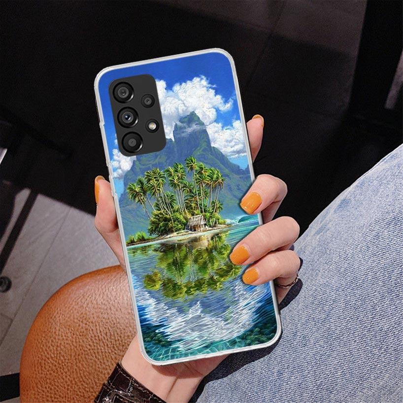 Summer Beach Sunset Sea Palm Tree Phone Case For Samsung Galaxy A17 A16 A15 A14 A13 A57 A56 A55 A54 A53 A37 A36 A35 A34 A33 A26