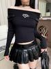 Sweet Spicy Girl One-Shoulder Knitted Top - Autumn/Winter Long Sleeve Off-Shoulder Sweater