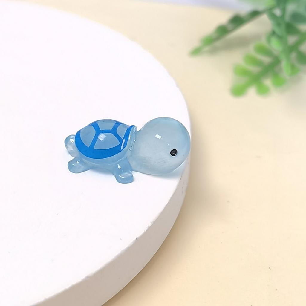 100pcs Resin Cute Luminous Colorful Hand-painted Mini Turtle Flat Back Figurines DIY Scrapbooks Accessories Nail Art Crafts