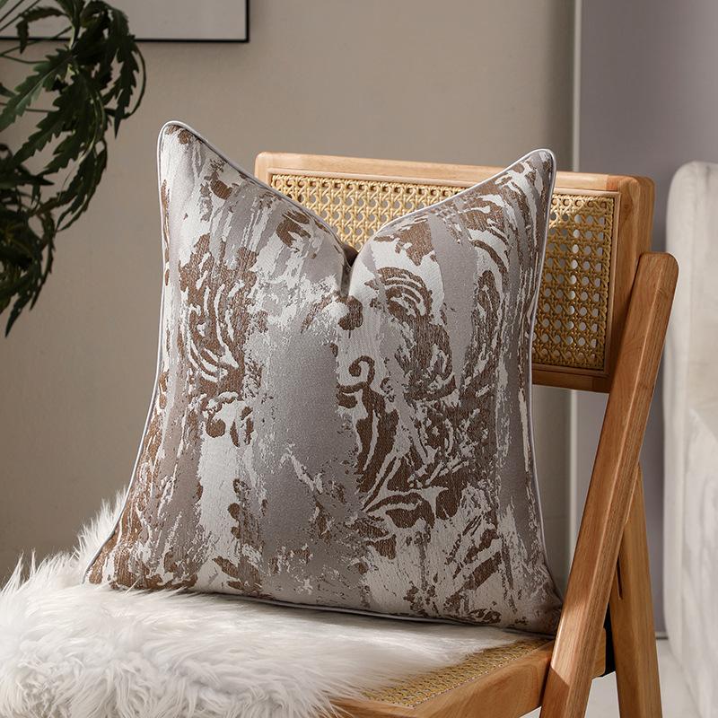 

Retro Simple High-precision Pillowcase Piping Abstract Jacquard Pillowcase Suitable for Sofa Decorative Backrest 45 * 45 (without core)