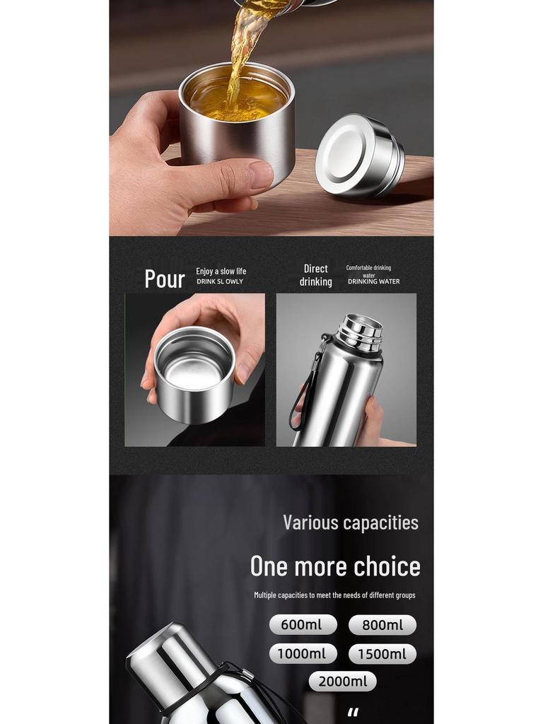 316 Stainless Steel Insulated Kettle with Tea Separator - Large Capacity, Custom Logo, Unisex