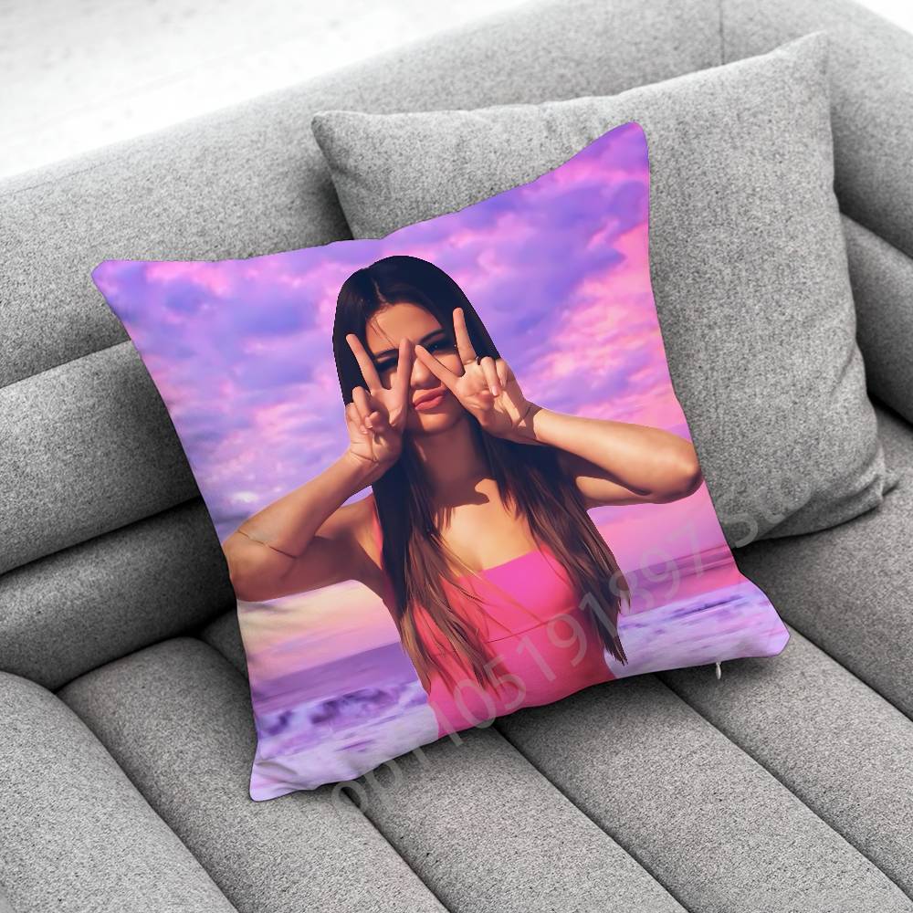 Federa Cuscino Decorativo Attore Cantante S-Selena Gomez Per 45*45Cm 40Cm 30Cm 50Cm 55Cm Quadrato Federa Cuscino Casa