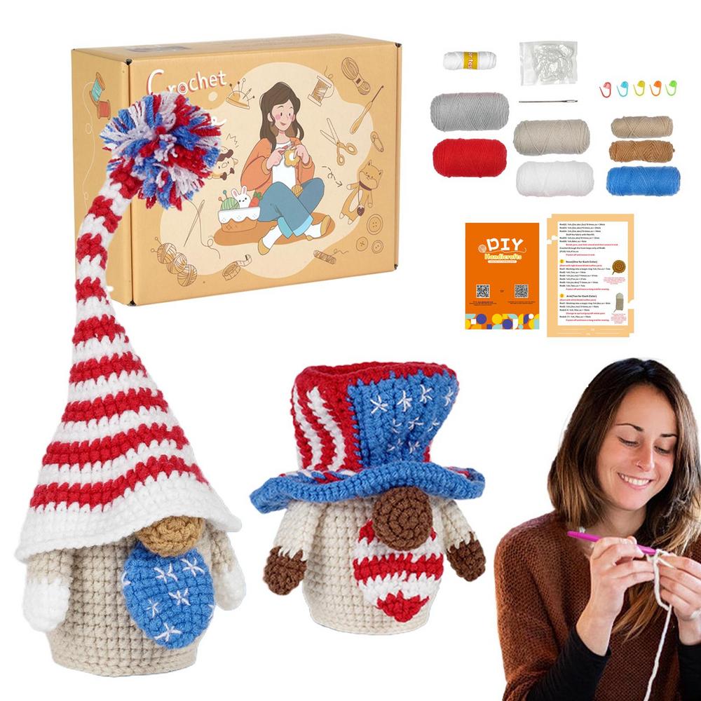 Crochet Kit For Beginners Step-By-Step Starter Kit Knitting Crochet Kit Beginner Portable Crochet Set With Yarn Crochet Supplies