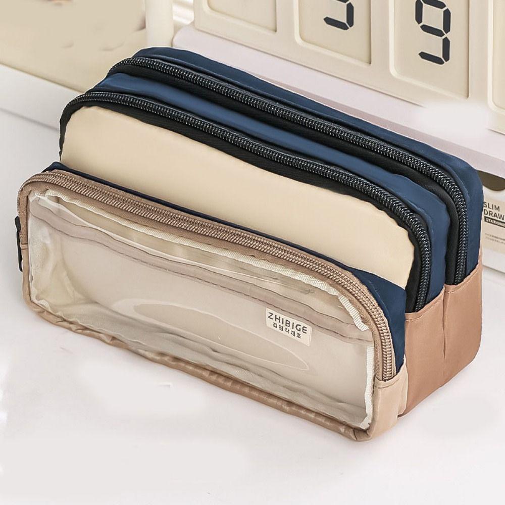 Japanese Style Pencil Bag Multi-layer Pen Pencil Case Stationery Storage Bag  School Use