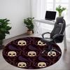 1pc Skulls Ravens Office Round Area Rug, Indoor Mat Suitable For Office, Under Office Chairs Bedroom Living Room Home Decor, Room Deco169