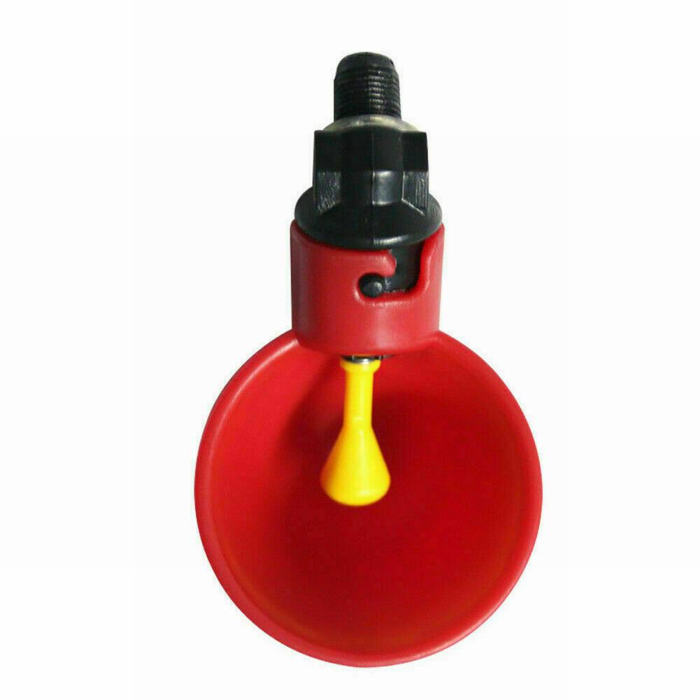 Chicken Water Feeder Bird Drinker Drinking Cups Waterer Nipple 10pcs Animal Heavy Duty Plastic Poultry Tool Parts