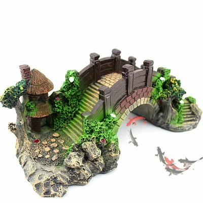 New Beautiful Artificial Resin Bridge Fish Tank Ornament for Aquarium - Realistic Aquarium Ornaments and Landscaping Rockery Bri