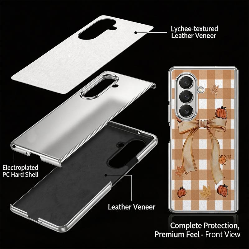 Pumpkin Lantern Ghost Halloween Case For Samsung Galaxy Z Fold 8 Ultra 7 6 5 4 Z Fold8 Fold7 Fold6 Fold5 Luxury Plating Leather Skin Phone Cover
