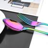 Regenbogen 4 Stück Königliches Besteck Vintage Geschirr 1810 Edelstahl Tafelgeschirr Buntes Party Dinner Messer Gabel Suppen Kaffee Löffel Geschenk