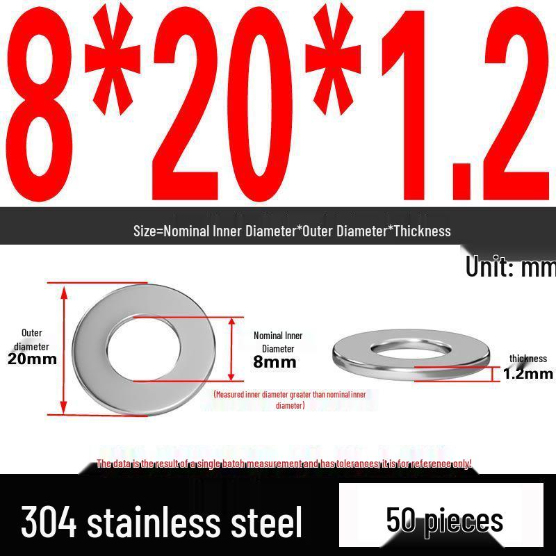 Thickened 304 Stainless Steel Flat Washer Spacer (M2-M36)