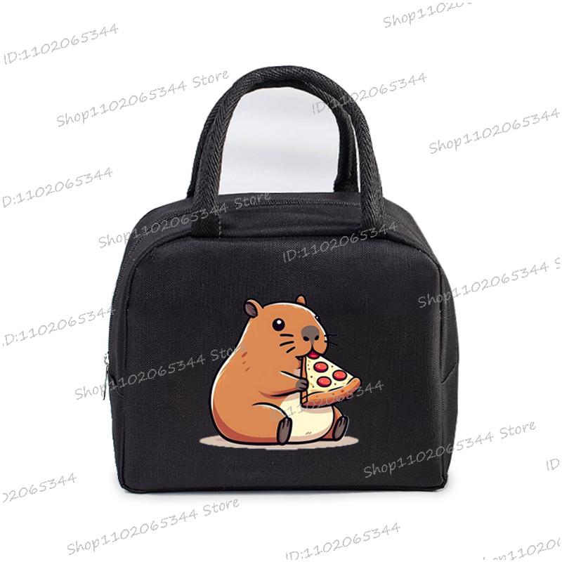 Insulated Lunch Bag Cartoon Pizza Capybara Series Insulation Bento Pack Women Men Cute Capybara Meal Pack Kids Bento Lunch Bags