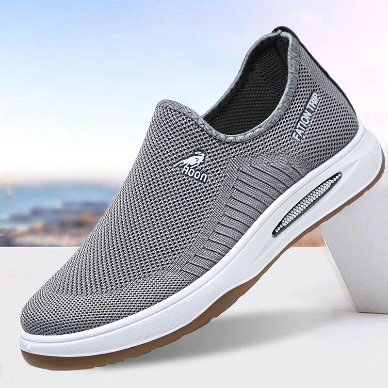 

Обувь мужская летняя новая мужская обувь повседневная парусиновая обувь обувь на одной педали удобная одинарная обувь 44 серый