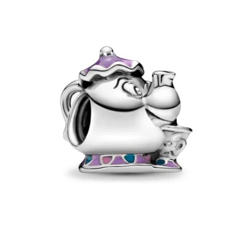 Miniso Disney 925 Silver Charms Bracelet Cute Cartoon Bear Dog Cat Fish DIY Bead Jewelry Women Accessories