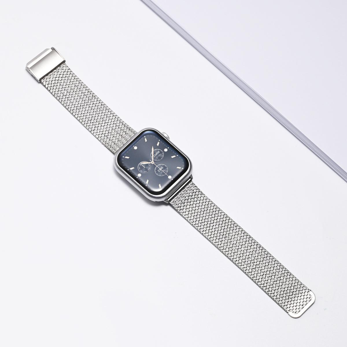 

Миланский металлический ремешок для Apple Watch Ultra 3/2 49 мм 44 42 40 38 46 45 мм Ремешок из нержавеющей стали для Iwatch Серии 11 10 9 8 7 SE3 38-40-41MM