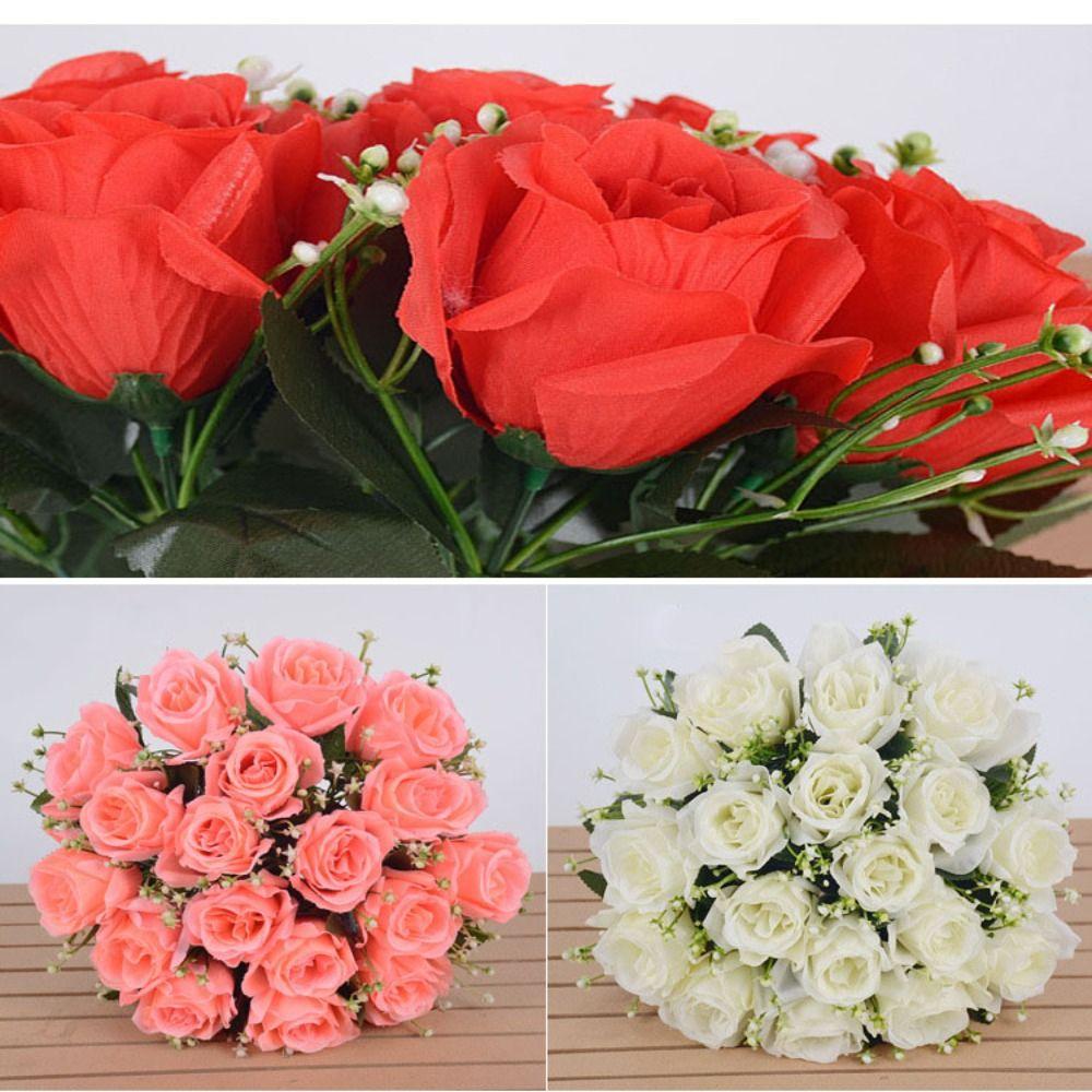 18-Köpfige Echte Glückliche Blume Natürliche Simulierte Rose Neue Fotografie Foto Geschenk Heimdekoration