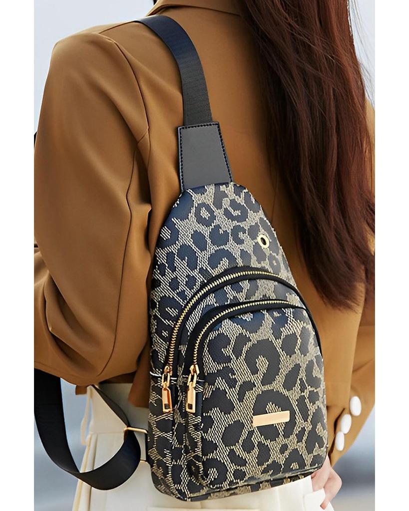 Azura Exchange Print PU Leather Sling Bag