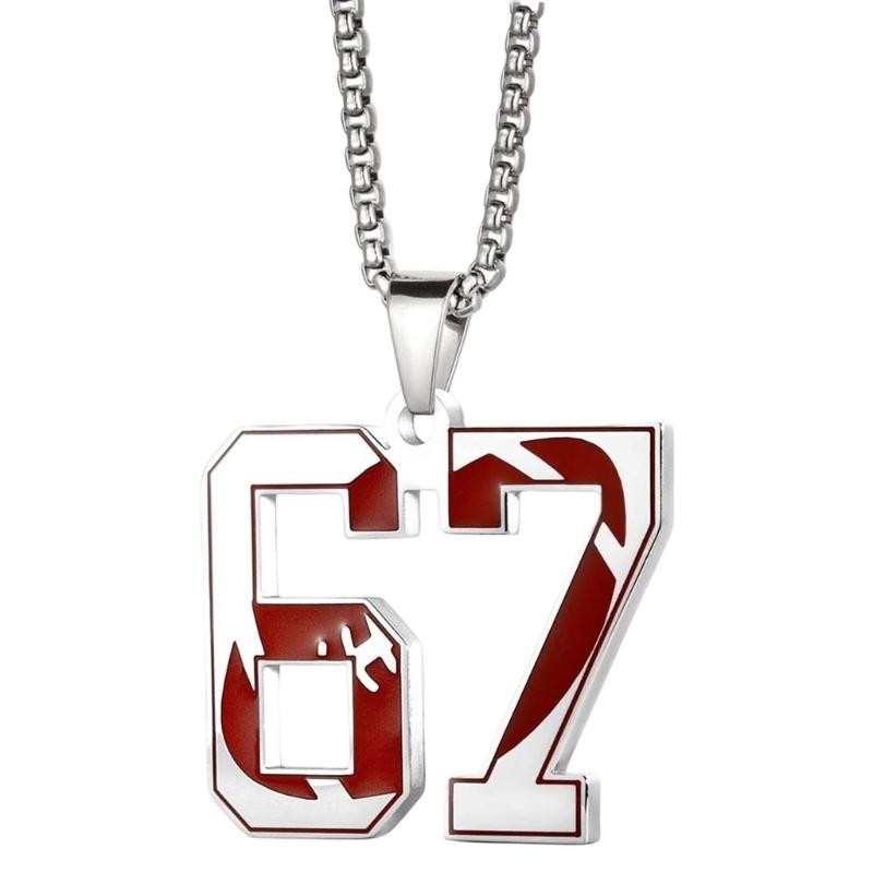 

Кумедна necklace з підвіскою-цифрою 67, стійка до корозії нержавіюча сталь, ланцюжок на ключицю, аксесуар для соціальних заходів