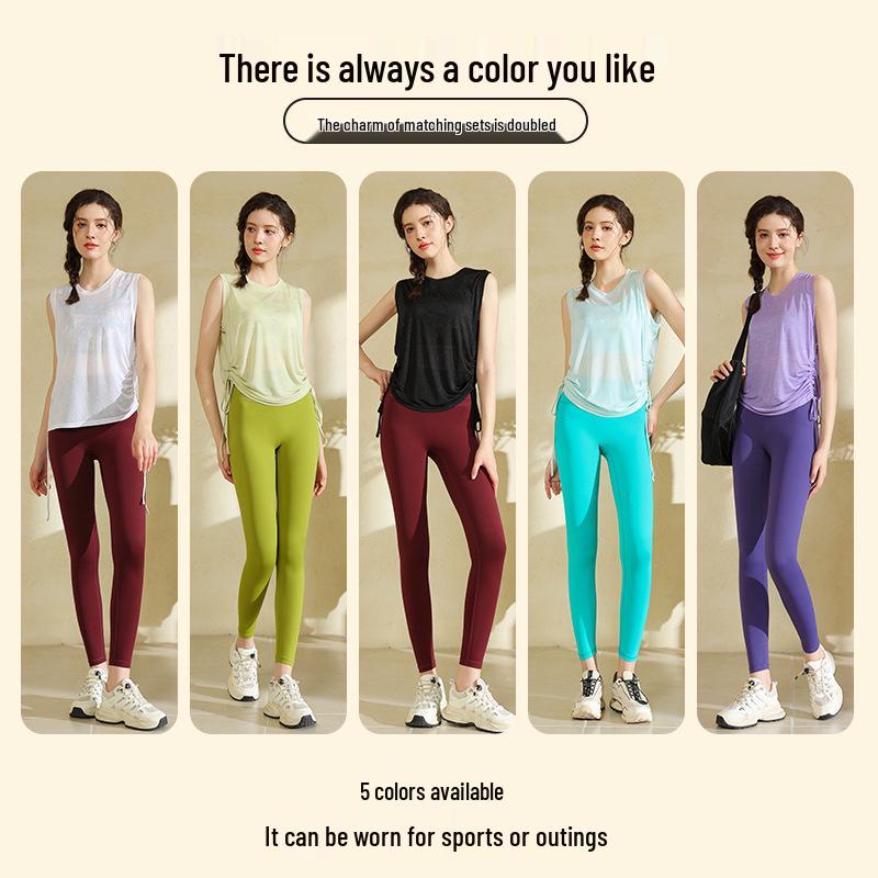 Quick-Dry Sleeveless Active Tank with Drawstring Sides