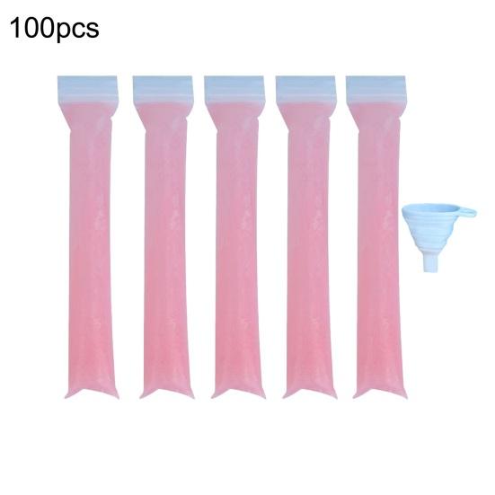 

Disposable Popsicle Bags Dual Zipper Seal Ice Pop Bags Food-Grade Freezer Tubes for Yogurt Bars Fruit Smoothies Ice Candy Snacks 100pcs
