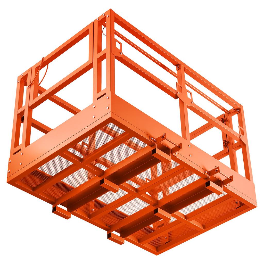 VEVOR Plataforma de Trabajo de Malla para Manipulador Telescópico, 1817 x 1220 mm, Cesta de Seguridad para Personas, Capacidad de 907.18 kg, Accesorio para Manipulador Telescópico Carretilla Elevadora, Jaula de Seguridad