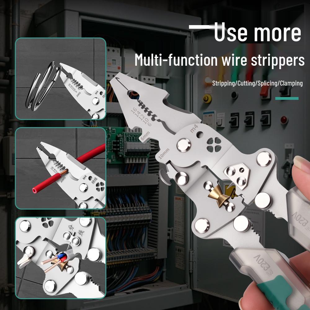 5mm Thick Folding Wire Stripper & Electrician's Multi-Functional Pliers