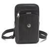 Genuine Leather Crossbody Phone Bag for Men & Women, Compact Shoulder Pouch with Zipper, Card Slots & Snap Pocket, Everyday Travel Wallet