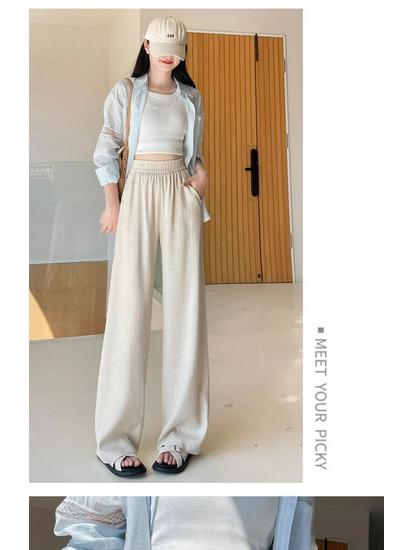 Women's Wide-Leg Lyocell Pants - 2026 Summer Breathable Tencel Linen, Casual Straight-Leg Design