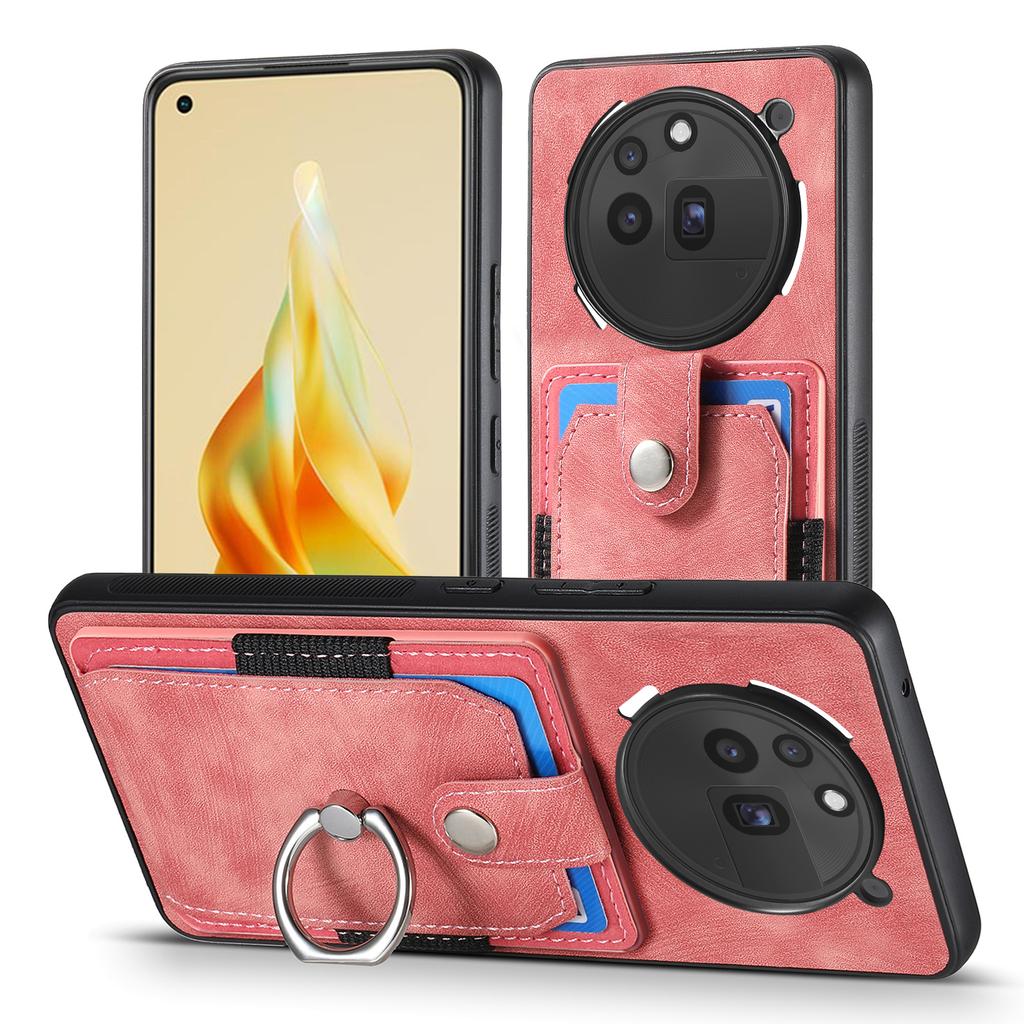 For Nothing Phone (3a) Pro Phone Case Leather Back Cover with Card Slots Kickstand