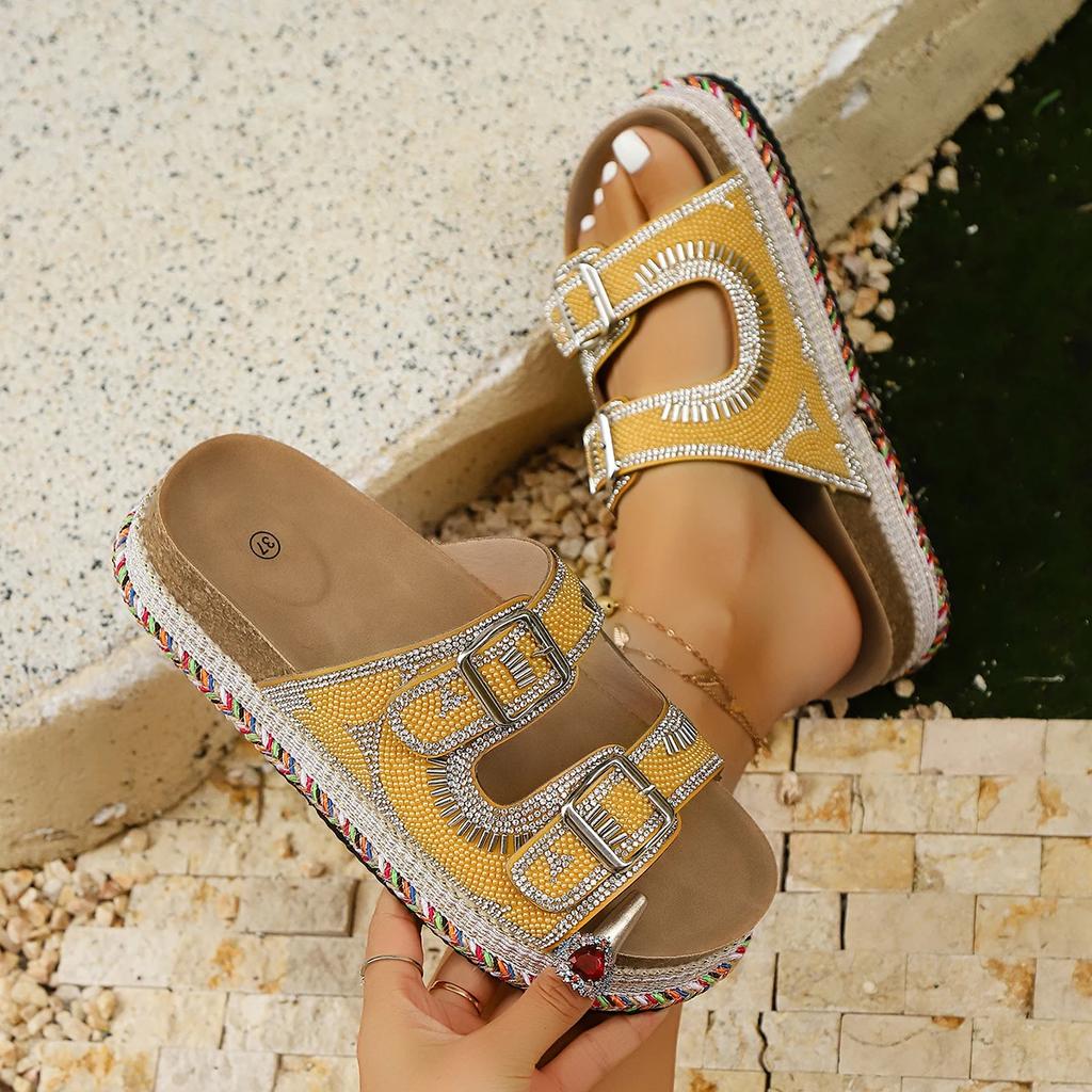 Mode Damen Hausschuhe Täglich Gemischte Farben Bequeme Strand Hausschuhe Niedriger Absatz Fransen Schuhe für Damen Outdoor Freizeit Sandalen Pantoletten Damen