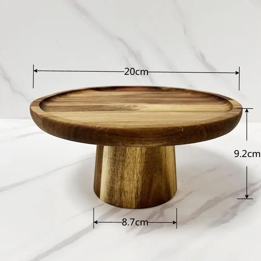 Japanese Style Wooden Plate Food Fruit Dessert Plates Home Sushi Cake Stand Wooden Tray Cake Decoration Wood Dish Tableware Gift