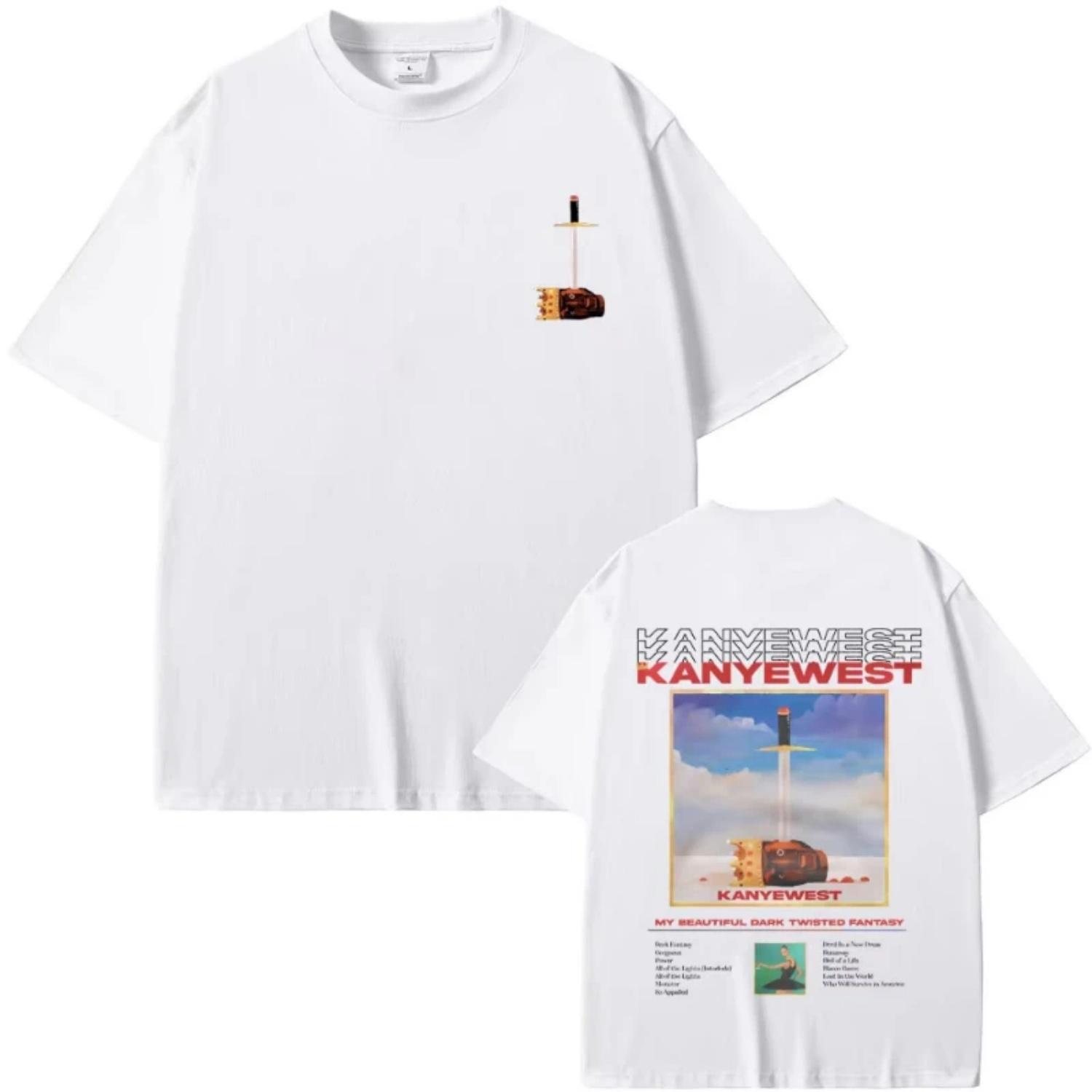 

Rapper Kanye West Late My Beautiful Dark Twisted Fantasy Graphic T-shirts Men Hip Hop Vintage Tshirt Fashion Oversized T Shirts S чёрный