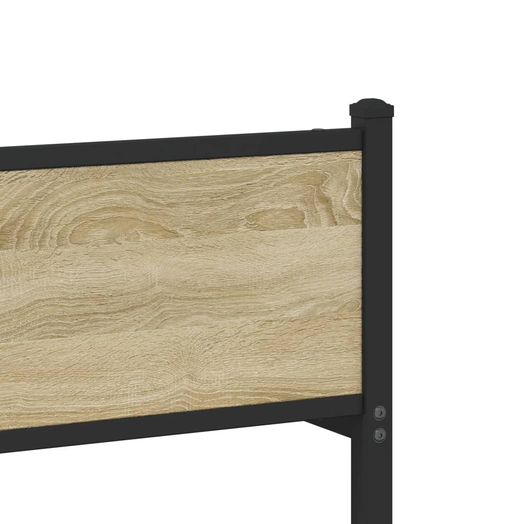 Vidaxl Metal Bed Frame, Without Mattress, Sonoma Oak, 90X190 Cm