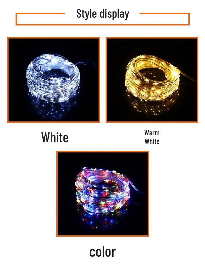 LED Solar Copper Wire String Lights - Colorful, Flashing, Waterproof Outdoor Lights for Courtyard/Balcony, Starry Sky Atmosphere