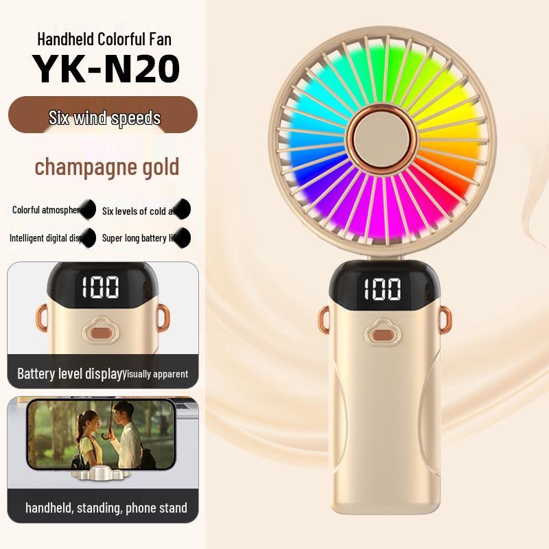 

Portable USB Mini Silent Fan with Digital Display – Foldable, Strong Wind, Multifunctional Neck Hanging Design 188mm x 90mm x 46.5mm