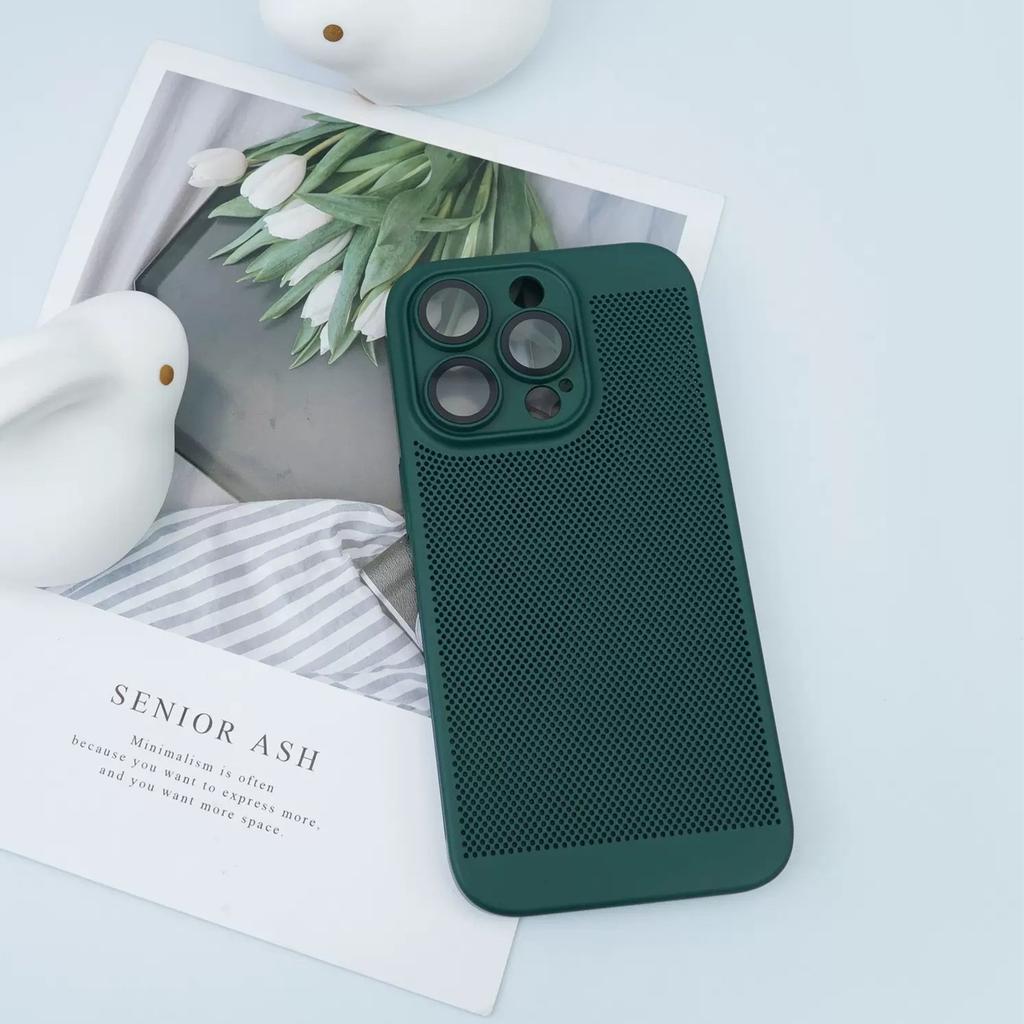 Applicable to iPhone17Pro matte breathable mobile phone case Apple 15 heat dissipation mesh 16 anti-drop 13 protective case X78