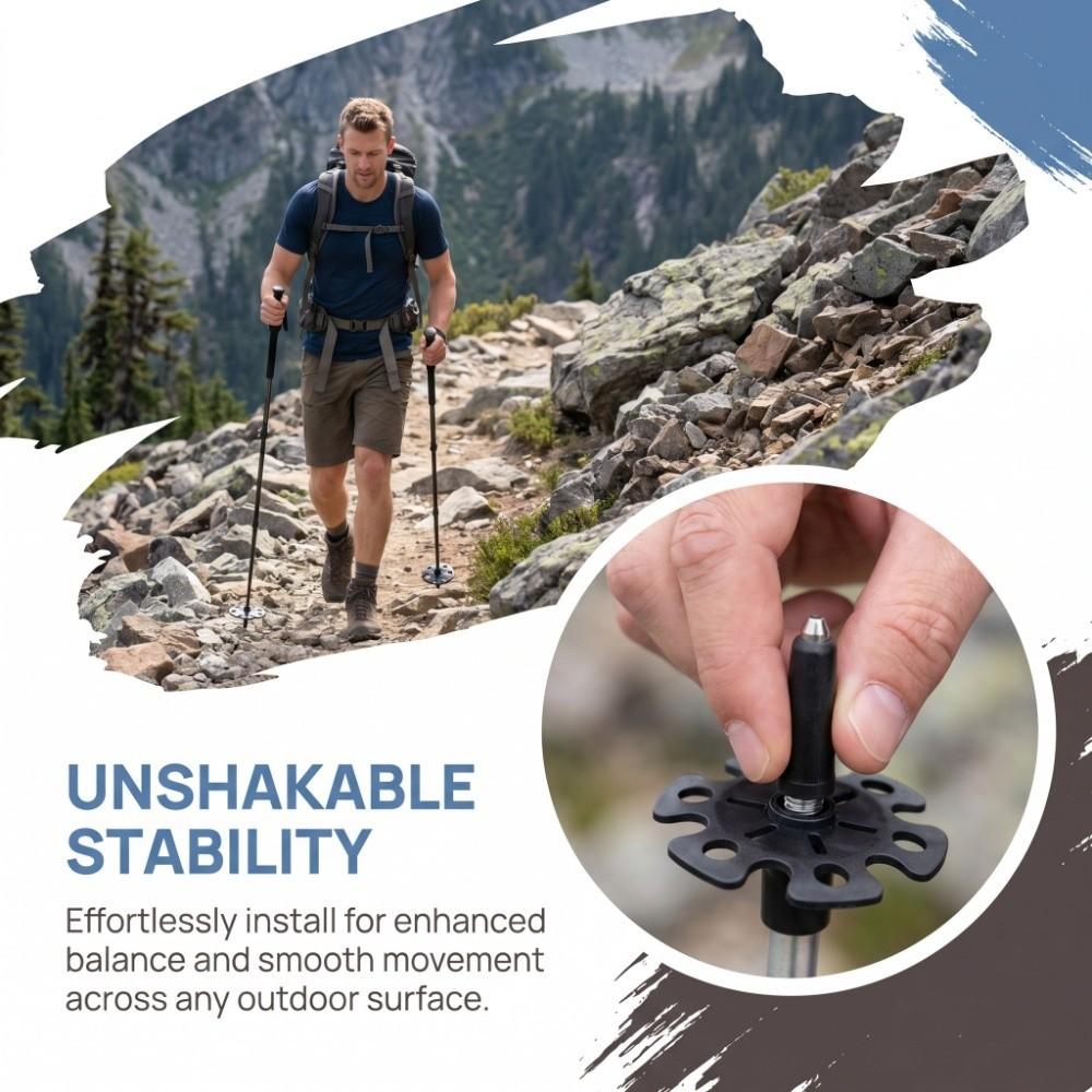 8Pcs Rubber Trekking Pole Replacement Accessory Black Walking Hiking Stick Accessory Hiking