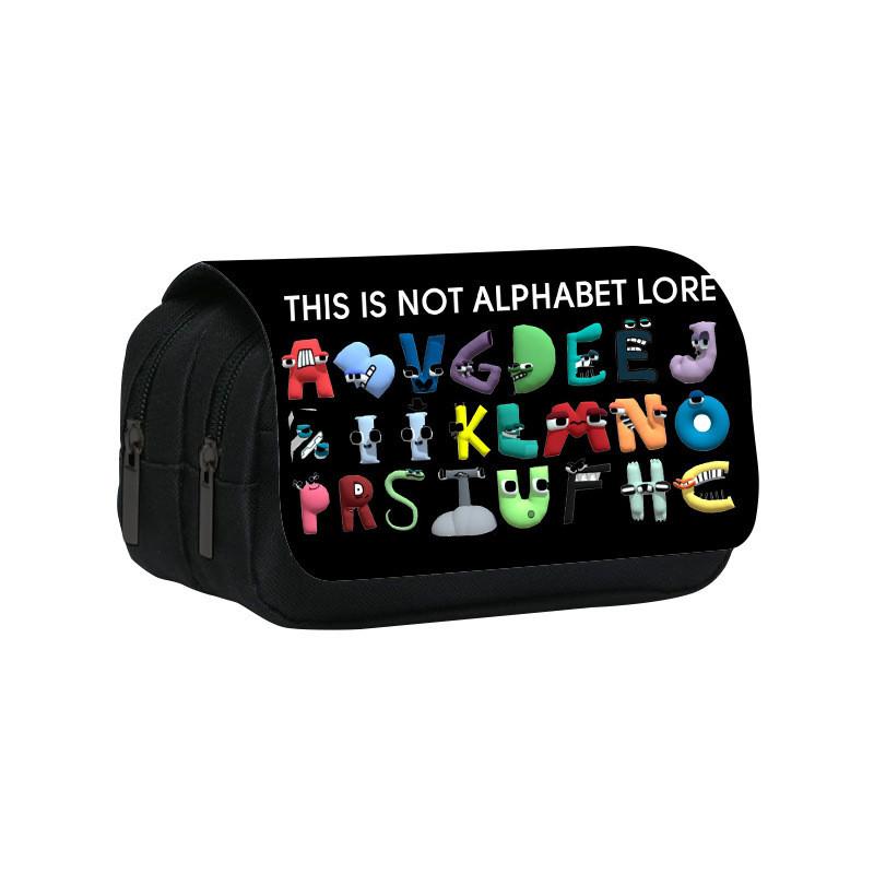 Alphabet Lore Double Layer Pencil Bag With Nylon Material For Students And Collectors