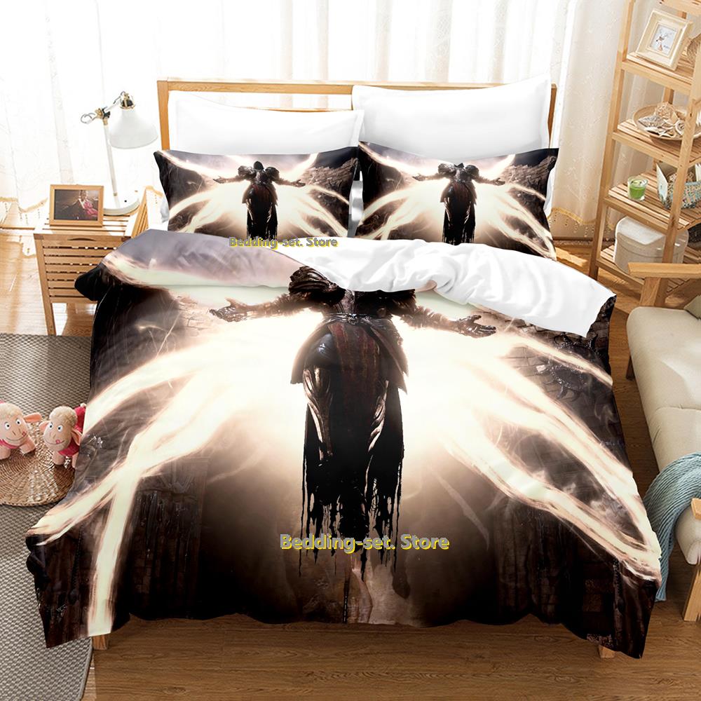 Comforter New Diablo Iv Bedding Set Single Twin Full Queen King Size Bed Set Adult Kid Bedroom Duvet Sets Anime Parure De Lit Bed